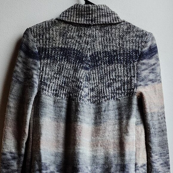 Knox Rose Tan/Brown Striped Open Cardigan With Fringe Size XS - Picture 12 of 14